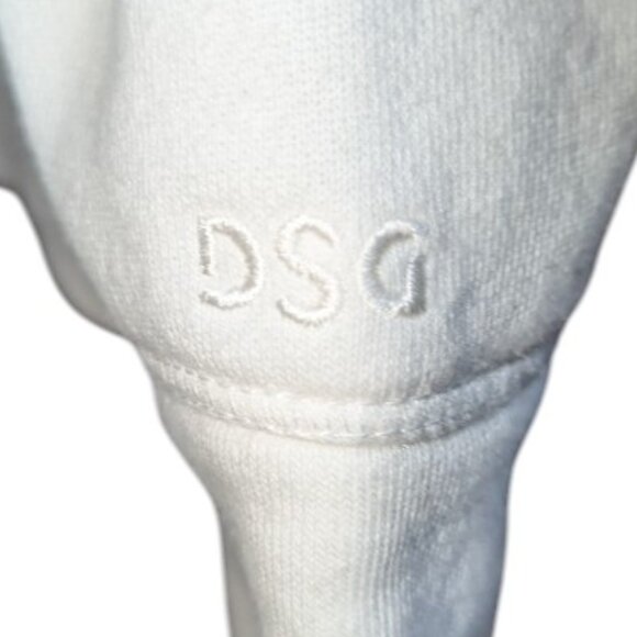 DSG Sweatshirt White Pullover High Collar Women's S Cross Hem Cotton Blend - Picture 5 of 8